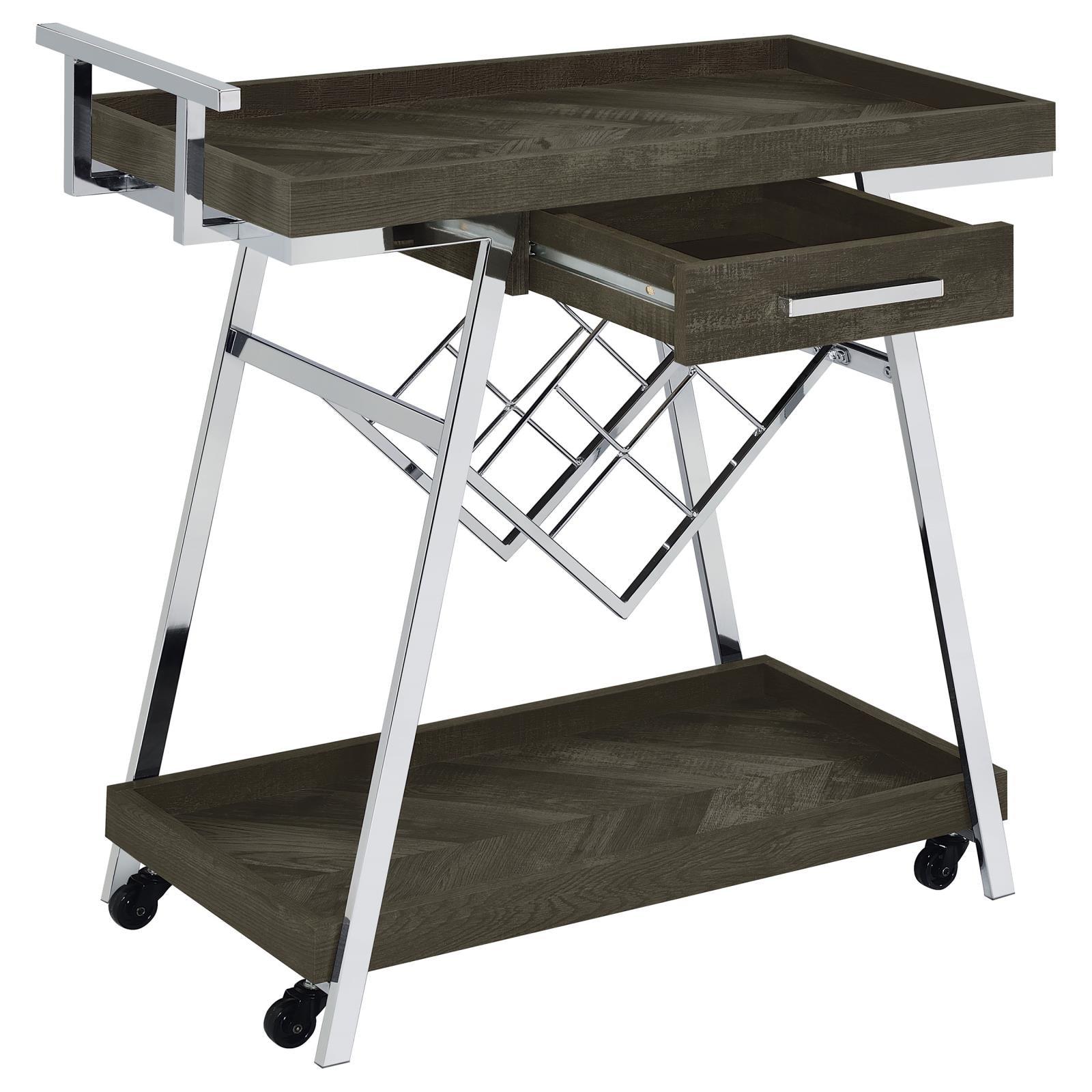Kinney bar cart angled wine bottle holder with four bottle capacity