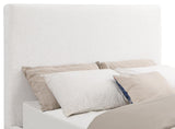 Knox Upholstered Eastern King Platform Bed Cream viewed from foot
