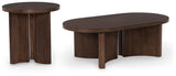 Korestone Dark Brown Coffee Table with 1 End Table view 4