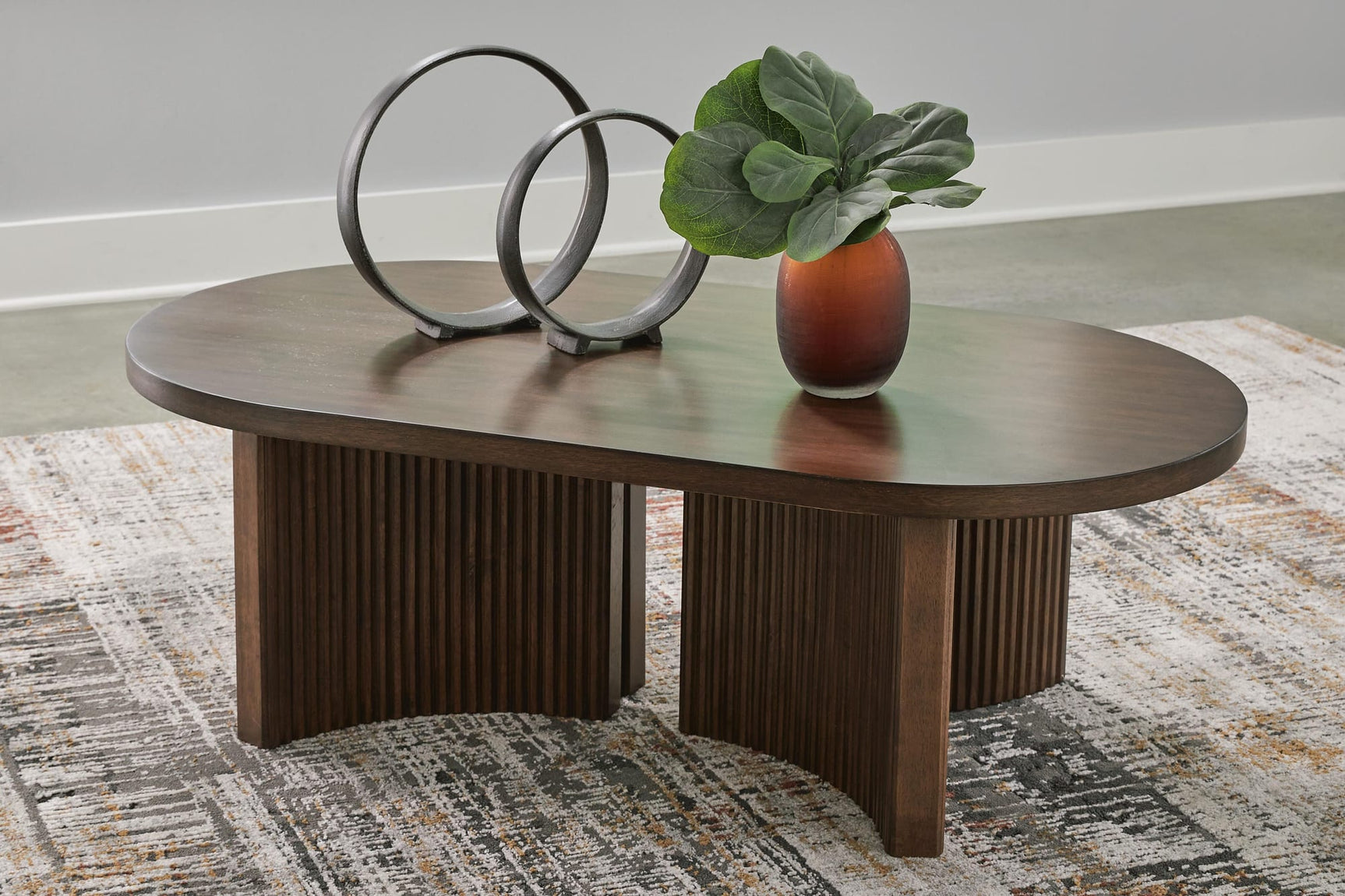 Korestone Dark Brown Coffee Table with 2 End Tables from Decor Furniture