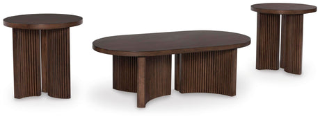 Korestone Dark Brown Coffee Table with 2 End Tables view 4