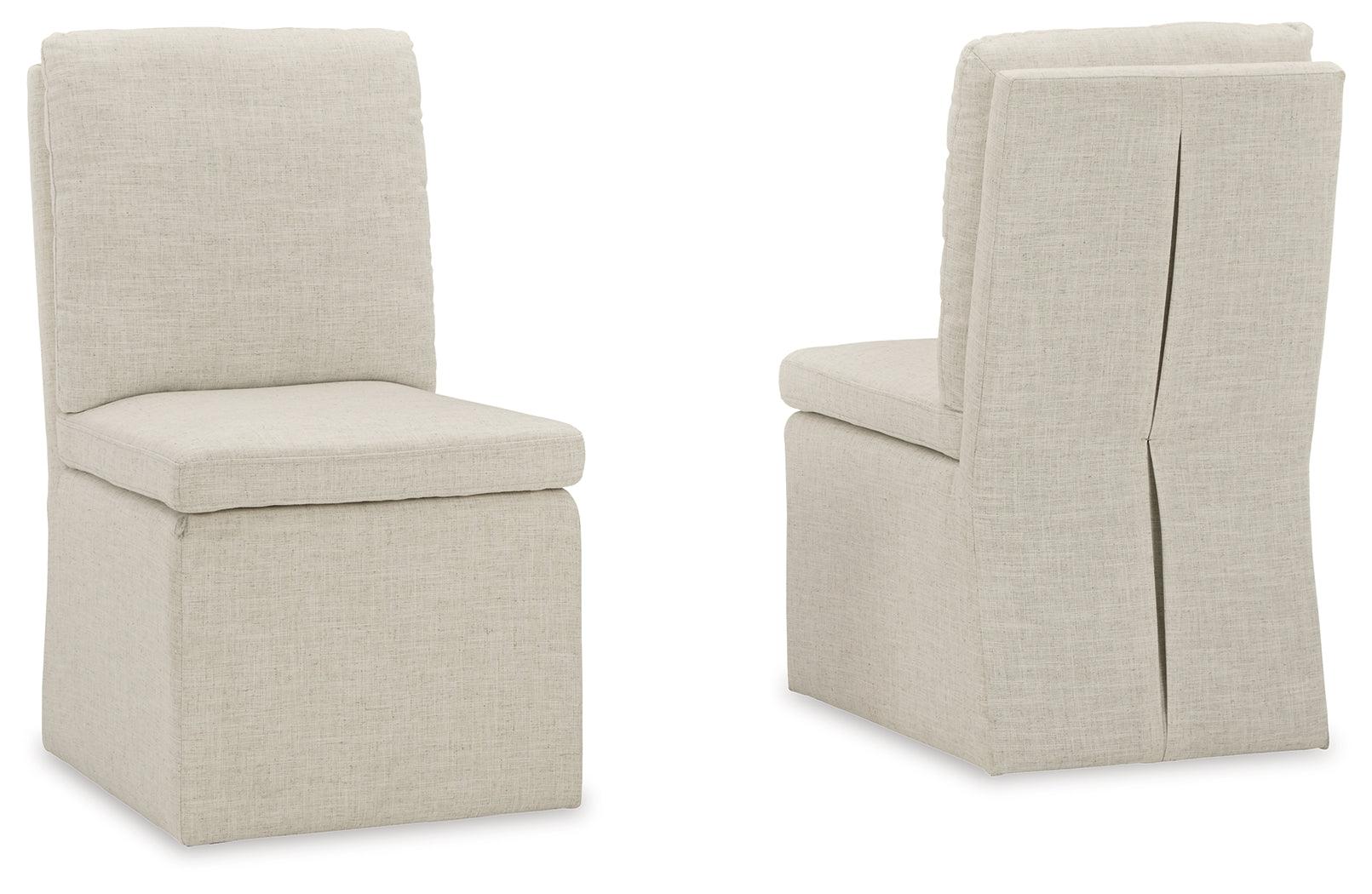 Krystanza dining chair side angle showing curved back