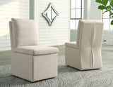 Close-up of Krystanza oatmeal fabric upholstery