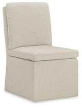 Back view of Krystanza dining chair with pleated skirt