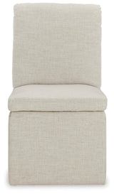 Detail of Krystanza chair padded seat and casters
