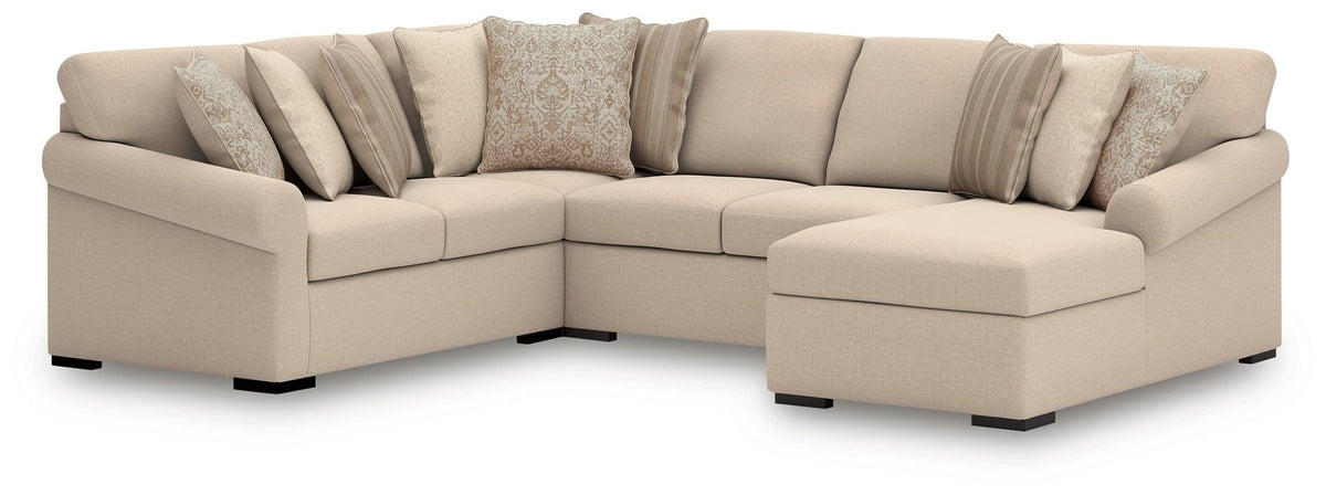 LadyMae Twill Performance Fabric,Next-Gen Nuvella™ 4-Piece Sectional with Chaise - image 1