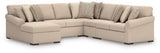 LadyMae Twill Performance Fabric,Next-Gen Nuvella™ 5-Piece Sectional with Chaise from Decor Furniture