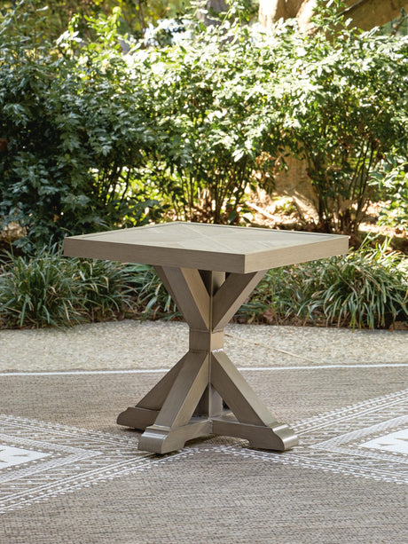 Laguna Heights Beige Outdoor End Table from Decor Furniture