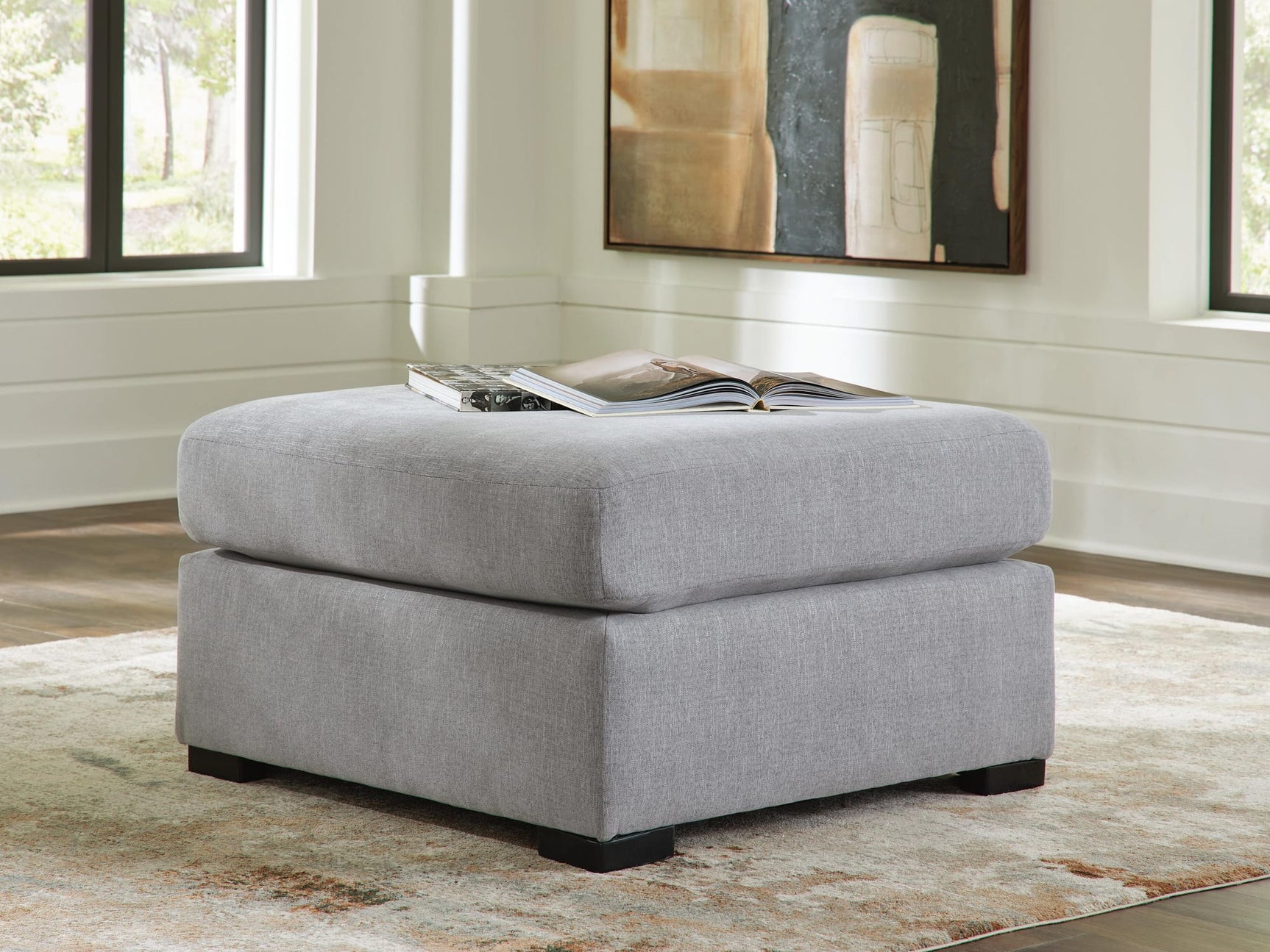 Lakepoint Nickel Chenille Oversized Accent Ottoman from Decor Furniture