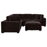 detail view of Lakeview 5-Piece Upholstered Modular Sectional Chocolate sectional sofa