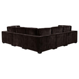 main view of Lakeview 5-Piece Upholstered Modular Sectional Chocolate sectional sofa