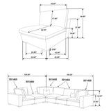 detail view of Lakeview 5-Piece Upholstered Modular Sectional Chocolate sectional sofa