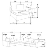 Living room setup with Lakeview 5-Piece Ivory Sectional