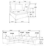 Room setup with Lakeview 6-Piece Upholstered Modular Sectional Chocolate sectional sofa