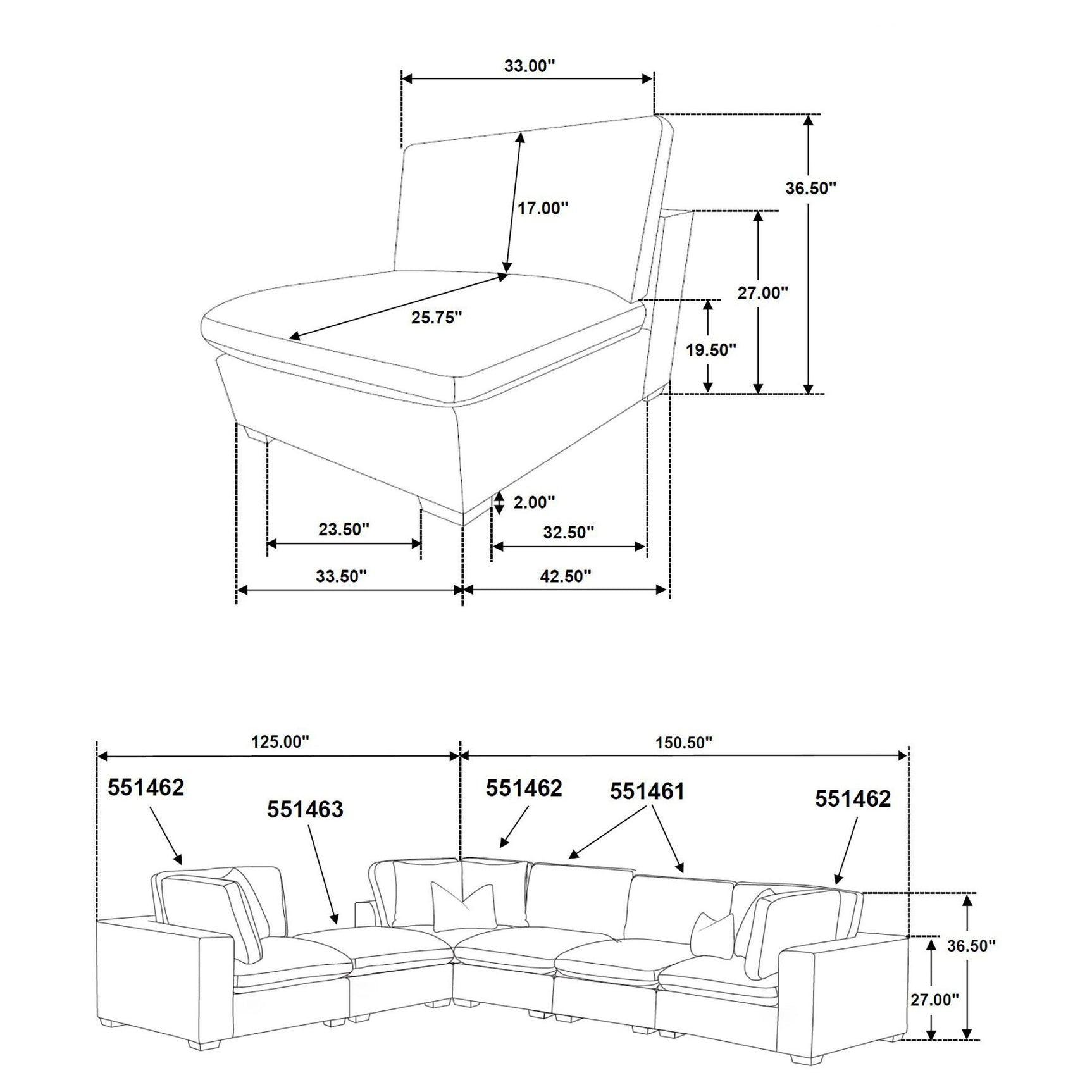 Fabric texture detail of ivory sectional sofa