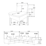 Detail view of Lakeview 6-Piece Upholstered Modular Sectional Sofa Ivory