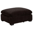 Lakeview Upholstered Ottoman dark chocolate angled view