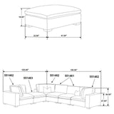 Lakeview Ottoman rear corner showing wood base