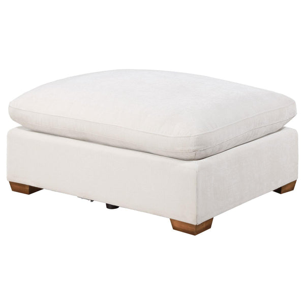 Lakeview Ivory Upholstered Ottoman front view