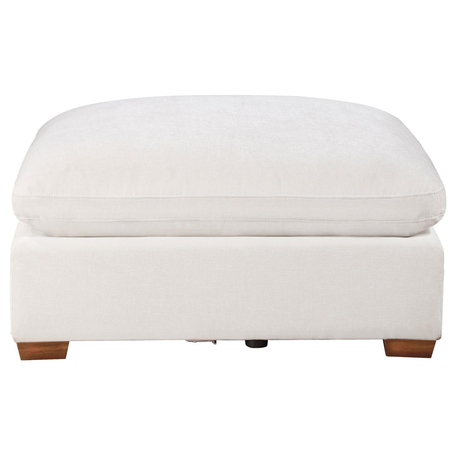 Lakeview Ivory Upholstered Ottoman side view