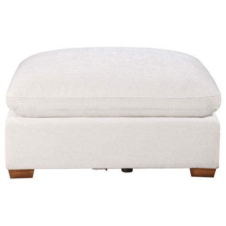 Lakeview Ivory Upholstered Ottoman side view