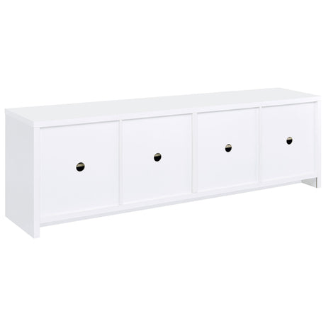 TV supported on Laughlin 3-piece Entertainment Center overview
