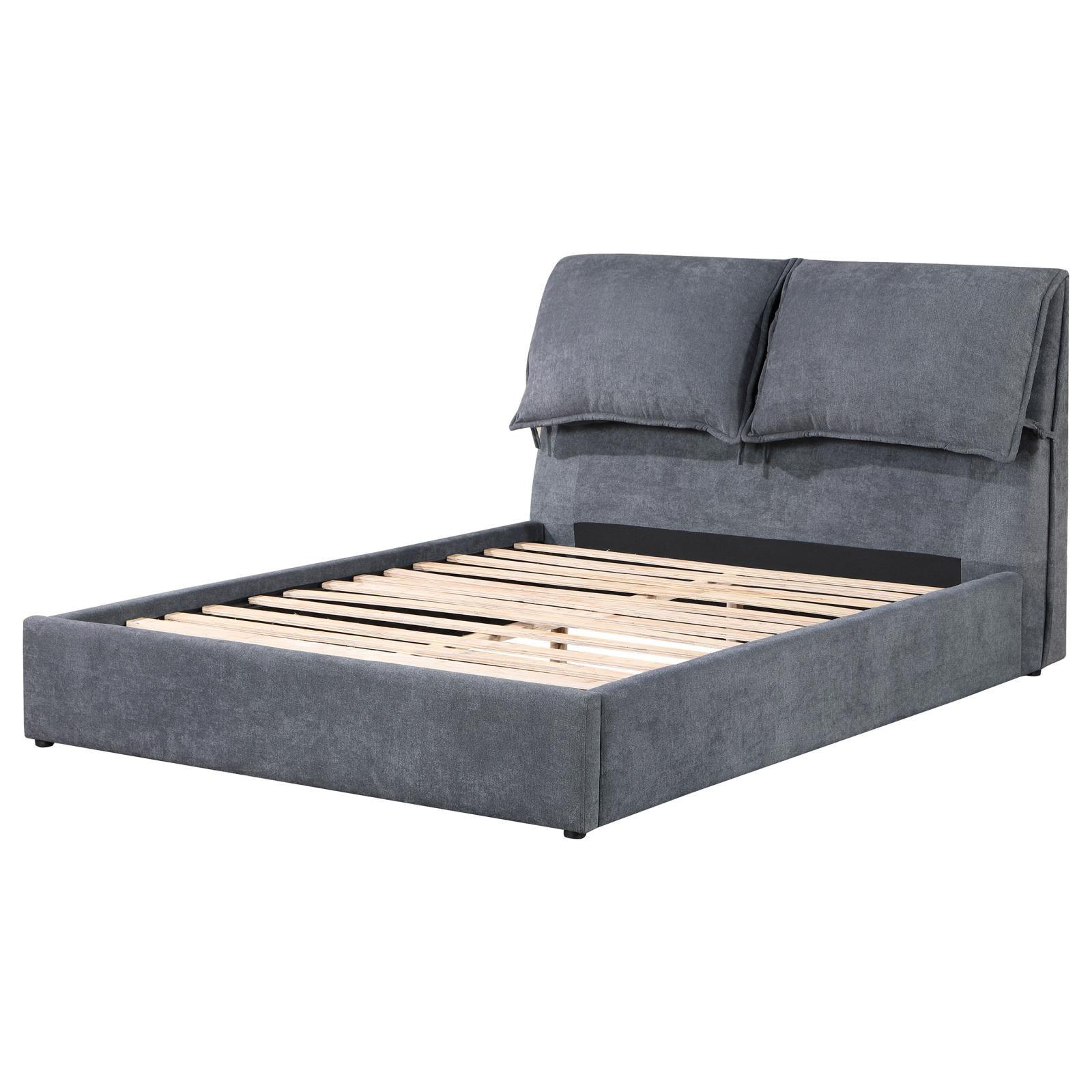 Laurel Eastern King Platform Bed side view highlighting wood frame