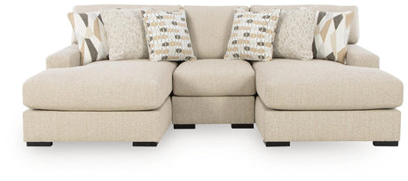 Laurelgrove Pebble Chenille,Performance Fabric,Next-Gen Nuvella™ 3-Piece Double Chaise Sectional from Decor Furniture