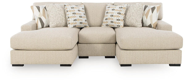 Laurelgrove Pebble Chenille,Performance Fabric,Next-Gen Nuvella™ 3-Piece Double Chaise Sectional from Decor Furniture