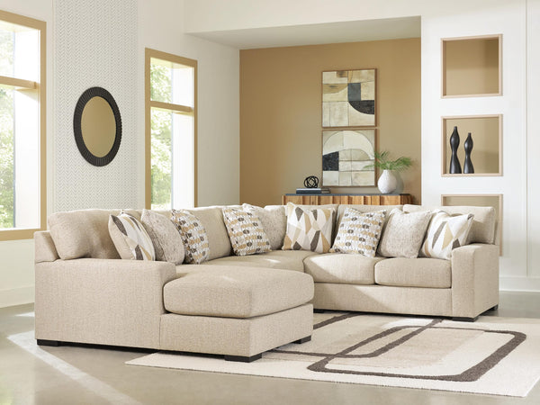Laurelgrove Pebble Chenille,Performance Fabric,Next-Gen Nuvella™ 4-Piece Sectional with Chaise from Decor Furniture