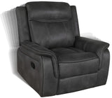 Lift-top storage console open on sofa