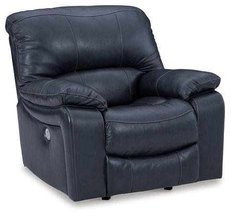 Leesworth Ocean Leather Power Recliner side view