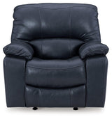 Leesworth Ocean Leather Power Recliner close-up front view
