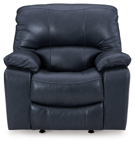 Leesworth Ocean Leather Power Recliner close-up front view