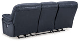 Leesworth Ocean Leather Match Power Reclining Sofa extended ottoman