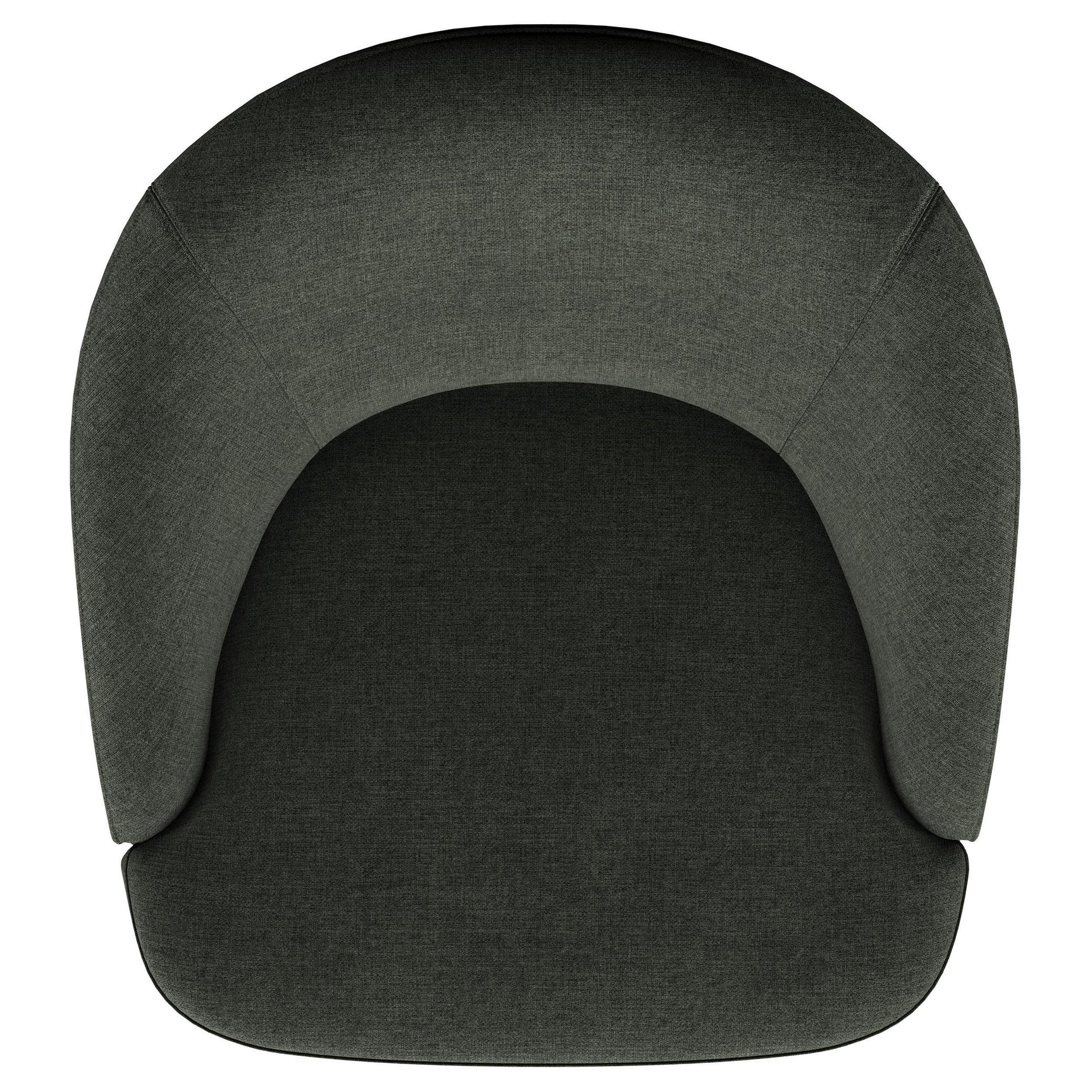 Leon Upholstered Barrel Accent Swivel Chair Hunter Green metal base closeup