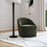 Leon Upholstered Barrel Accent Swivel Chair Hunter Green side angle