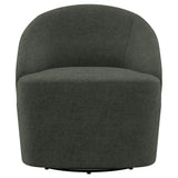 Leon Upholstered Barrel Accent Swivel Chair Hunter Green angled back