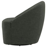 Leon Upholstered Barrel Accent Swivel Chair Hunter Green angled top view