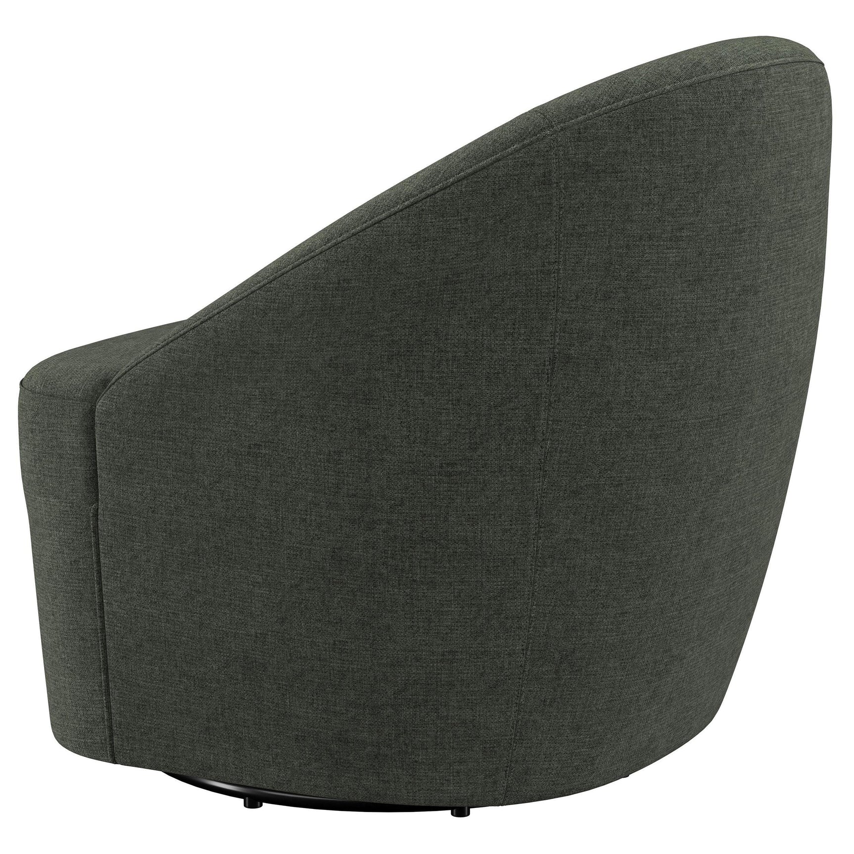 Leon Upholstered Barrel Accent Swivel Chair Hunter Green seat closeup
