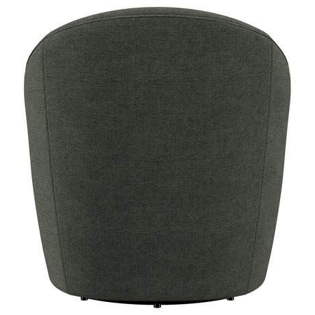 Leon Upholstered Barrel Accent Swivel Chair Hunter Green showing swivel mechanism