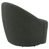 Leon Upholstered Barrel Accent Swivel Chair Hunter Green fabric texture closeup