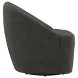 Leon Upholstered Barrel Accent Swivel Chair Hunter Green full side profile