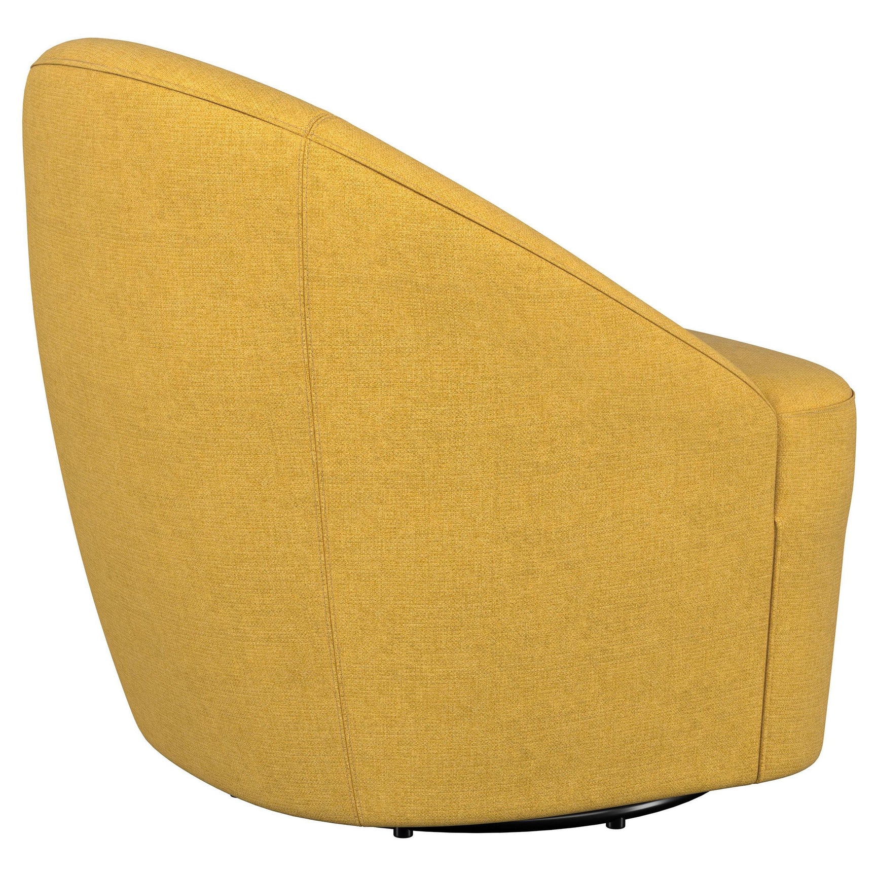 Leon Upholstered Barrel Accent Swivel Chair mustard yellow swivel action demonstration