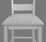 Side angle of Lester dining chairs and table