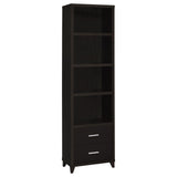 Open shelving units on Lewes 4-piece entertainment center