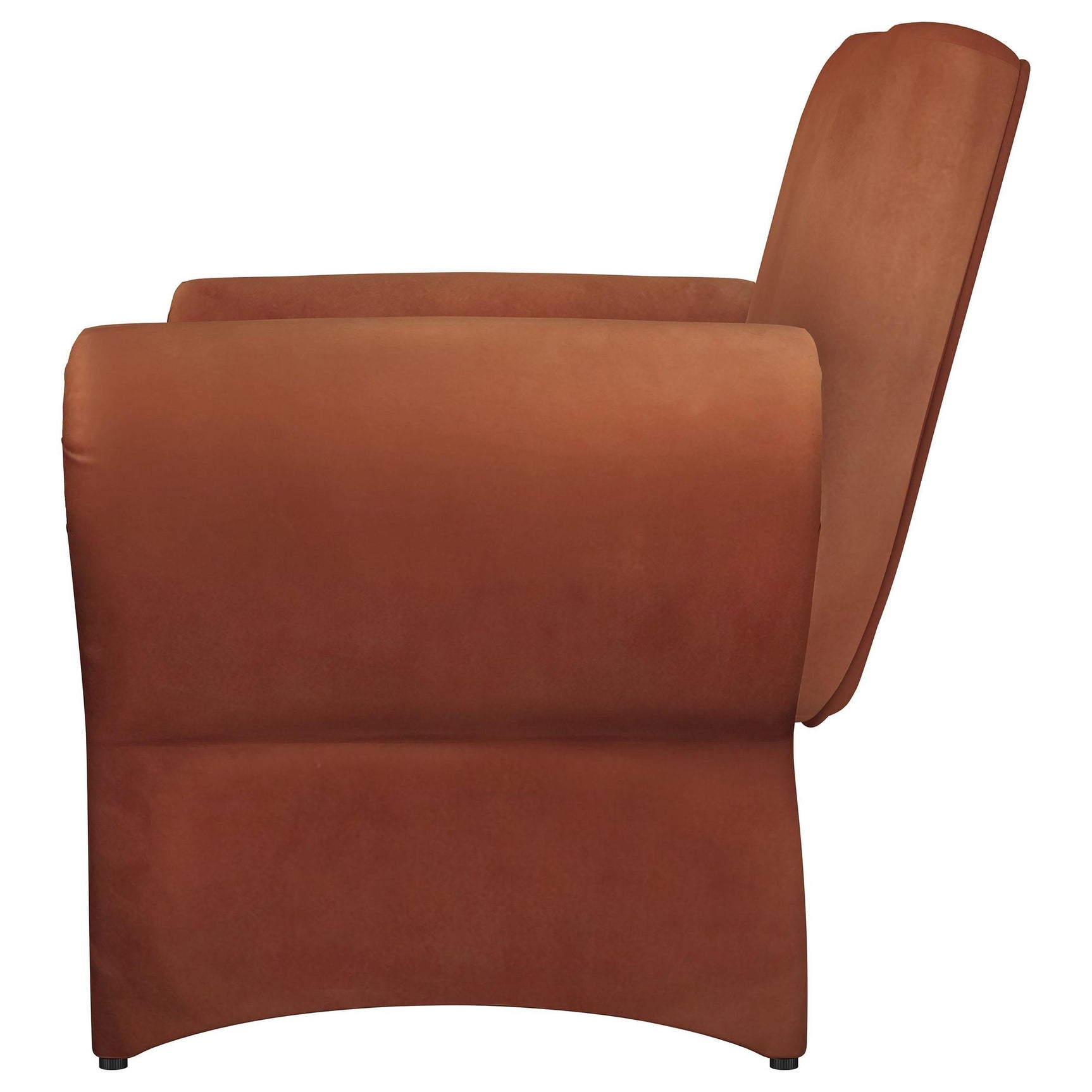 Back view of Liana Upholstered Accent Chair rust orange