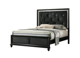 Contemporary black nightstand close-up on drawer handle