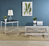 Clear acrylic legs creating floating design effect on Lindley coffee table