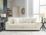 Lindyn Ivory Velvet 2-Piece Sectional Sofa - image 1